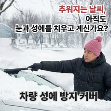 라빈트 자동차 성에 방지 커버 앞유리 햇빛가리개+보관파우치 포함, 블랙박스형
