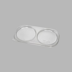 TY원형 소스용기 2칸(100P) / 투명뚜껑