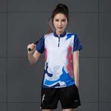 남여 배드민턴복 칼라 집업 반팔반바지세트복 탁구 테니스 유니폼 트레이닝복