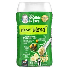 Gerber PowerBlend 유아용 유기농 간식 프로바이오틱 오트밀 병아리콩 바나나 8개월 이상 227g 3팩