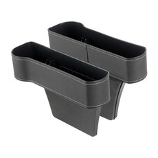 車用座椅縫隙收納盒 皮革椅夾儲物盒 大容量汽車座椅置物盒 縫隙收納 汽車用品, 黑色, 1個