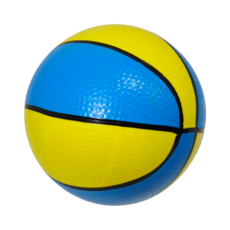 칼라 미니 농구 탱탱공 15cm 어린이 농구공 유아 탱탱볼 실내 농구 바운스볼, 옐로우+블루, 1개