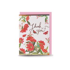 타이포 캘리그라피 입체 카드 봉투 세트 어버이날 스승의날 엽서, 3세트, 붉은꽃 캘리