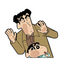 미리아 짱구 가족 방수 차량용 스티커 차창 밖을 봐~저 사람은 누구지, 1세트, A 1장+B 1장