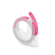 Dymo 3D 테이프 용 9mm 호환 라벨 접착 스티커 Motex E101 12965 1610 수동 타자기, Fluorescent Pink