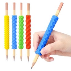 Affrolling 질감 있는 실리콘 펜슬 그립 4팩 연필 4개 성인용 감각 피젯 장난감 자폐증 진정 Adhd 불안 완화 조용한 교실 아주 피젯 도구 선물 크리스, Affrolling 질감 있는 실리콘 펜슬 그립 4팩,