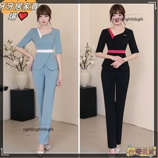 美容制服套裝 美容工作服 美容師制服 按摩工作服 按摩師制服 寵物美容工作服 時尚工作服, 黑色,3XL, 1個