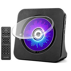 스피커가 있는 데스크탑 CD 플레이어 가정용 CD 플레이어 블루투스 하이파이 스테레오 사운드가 있는 휴대용 CD 플레이어 리모컨 CD/블루투스/FM 라디오/U 디스크/A, Black
