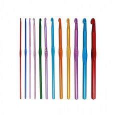 컬러 뜨개질 코바늘 세트 12P 생활용품 가정잡화 집안용품 생활잡화, 1개