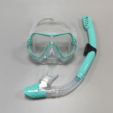 [戶外潛水]QYQ款男女游泳高清大框 浮潛潛水镜 全干式呼吸管 潛水套裝, 湖藍透+198湖藍透