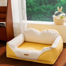 四季通用狗窩 夏季圍擋靠枕貓窩涼感防水, 1個, 黃色小熊丨四季通用