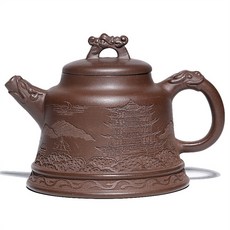 原礦紫泥手工經典紫砂功夫茶壺, 1個, 1L, 原礦紫泥:如圖所示