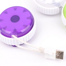 자매디자인 휴대용 원형 케이블 정리 케이스 케이블홀더, 대