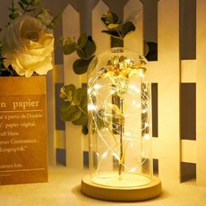 24K 도금 카네이션 무드등 어버이날 스승의날 생신기념일 선물 유리돔 황금 골드카네이션 / 골드장미, 1. 골드 카네이션, 1개