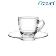 오션글라스 케냐 에스프레소 컵 & 받침 65ml 라떼잔 찻잔 세트 카페컵, 1세트, P01642 P01672