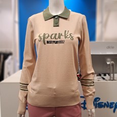 디즈니골프 여성 골프 니트 가디건 데일리 심플 골프웨어 봄 카라 베이지 SP1LKT002BGEICDH5510048