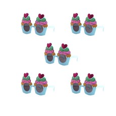 파티안경 생일안경5개입 선글라스 컵케익안경 유니콘안경, [CB_01_23] 컵케익_블루(글리터)5개입