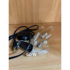 台灣制鹽燈專用電線 E12頭 可調光微調電線 鹽燈燈泡鎢絲燈泡適用, 可調光電線搭配60W燈泡五顆, 1個