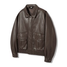 브랜드정품 트릴리온 TRILLION 비건 레더 투 포켓 블루종 자켓 [브라운] 225458