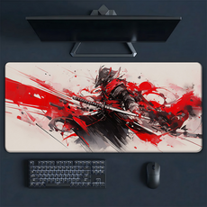 Crit Gaming 고해상도 일러스트 게이밍 장패드 데스크매트, 블러드 카타나