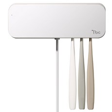 더본케어 칫솔살균기 가정용 히팅살균 UV 칫솔걸이 6개 면도기걸이 무선 휴대용, 화이트