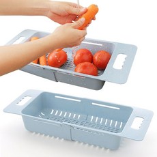 개수대선반 싱크대 보조 선반 블루 개수대 길이조절 채반 건조대 gnc+30653Ql