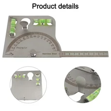 다기능 접이식 눈금자 특수 모양 측정 스테인레스 스틸 4 단 다각도 도구, 01 빠른  Mainland