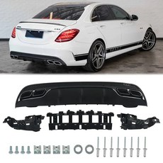 벤츠 C 클래스 W205 S205 AMG 라인 리어 범퍼 립 15-18년 호환, 영국, 표시된 대로