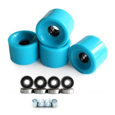 4PCS 78A 베어링이 포함 된 스케이트 보드 휠 소프트 크루저 휠 교체 롱 보드 휠 스케이트 보드 액세서리, 파란색