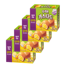 오리온 카스타드 30P 실속형 690g 4개입 어린이 간식, 4개