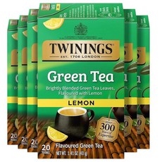 Twinings 얼 그레이 엑스트라 스트롱 홍차 개별 포장 백 20개 (1팩) 시트러스 및 베르가못 맛 카페인 뜨겁거나 차갑게 즐기기 티백 20개_174346, Green Tea with Lemon_174346