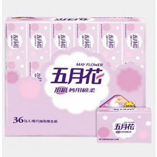 五月花 連續抽取式花紋衛生紙 妙用綿柔 36包, 36個, 130張