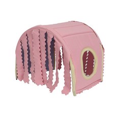 나만의 공간 기니피그 은신처 잠자리 커튼 고슴도치 텐트, M : 가로 35 세로 29 높이 21cm, 양면 핑크 블루, 1개