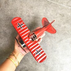레드 빈티지 철제 비행기 모형 클래식 피규어, 1개, 단일상품1
