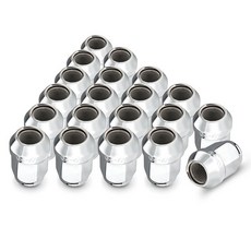 EVIL ENERGY 1/2-20 휠 블랙 러그 너트 세트 포드 F150 익스플로러 엣지 머스탱용 20개 1.9cm(3/4인치) 19mm 육각 폐쇄 엔드 벌지 에이콘 OEM, 실버