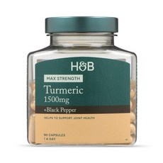 홀랜드앤바렛 터메릭 1500mg + 블랙페퍼 캡슐 Holland & Barrett Turmeric + Black Pepper, 1개, 90정