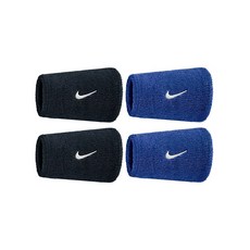나이키 스우시 더블와이드 손목밴드, 4개, 블랙+블루