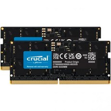 Crucial 16GB (2 x 8GB) 262핀 DDR5 SO-DIMM 4800 (PC4 38400) 노트북 메모리 모델 CT2K8G48C40S5 136757, Crucial 16GB (2 x 8GB) 262핀 DD