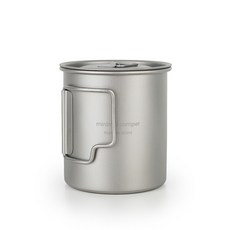 미니멀캠퍼 100% 퓨어 티타늄 머그 캠핑컵 420ml 뚜껑 및 케이스 포함, 1개