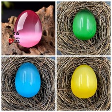 애그스톤 콩자갈 옥돌 조약 공예 장식 광택 석영 오색, 캣츠아이1매(핑크 블루 그린 옐로우 4가지색상선택가능), 1개