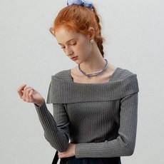 해월성 여성 캐주얼 긴팔티 슬림핏 스퀘어 루즈핏 니트