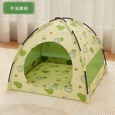 寵物帳篷 牛油果綠 夏季透氣寵物窩 貓咪狗窩 小型通用, 1個, S：35*35*30（建議4斤內）
