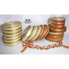 整箱販售 38MM織帶(含鐵絲) 包裝/節慶/聖誕/高級緞帶/金蔥/緞帶/星星/紅色/新年/蝴蝶, 1個