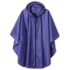 유니 레인 판초 후드 방수 우비 재킷 성인 여성 용 남성용(카키-화이트), 퍼플