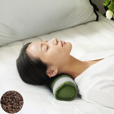 숙면예감 메밀 원통형 누빔베개, 초록, 1개