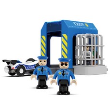 휴대용 폴딩 경찰서 역할놀이 어린이 장난감 유치원 미니기차 작동완구