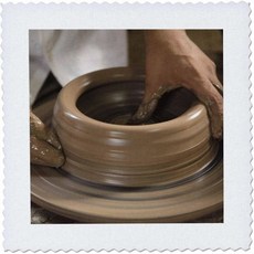 3dRose qs_86881_10 니카라과 카타리나 도자기 휠 및 클레이 SA14 JME0128 존과 리사 메릴 퀼트 정사각형 25 x 25인치, 3dRose qs_86881_10 니카라과, 카타리나