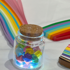 아트박스/흐뭇마켓 파스텔 별접기 색종이 별 모양 띠 종이 유리병 1000개, 1. 무지개 7색