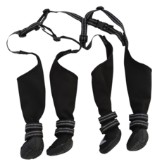 시즌3 강아지 논오프 일체형 신발 레인부츠, 1개, 블랙