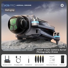 레노버 A26 프로 드론 4K HD 8K 트리플 카메라 FPV 브러시리스 모터 장애물 회피 접이식 RC 쿼드콥터 전문 항공 촬영 드론, 1)A26-Grey-4K-1B